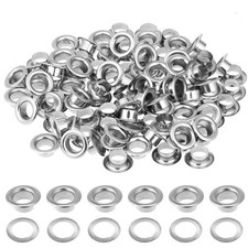 100Sets Metal Silver Eyelets
