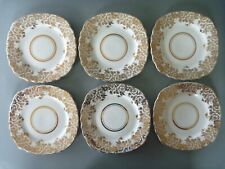 Ashley 6 Side Plates - 22KT Gold Rose Chintz Fine Bone China - 6 18" or 15.5 cm