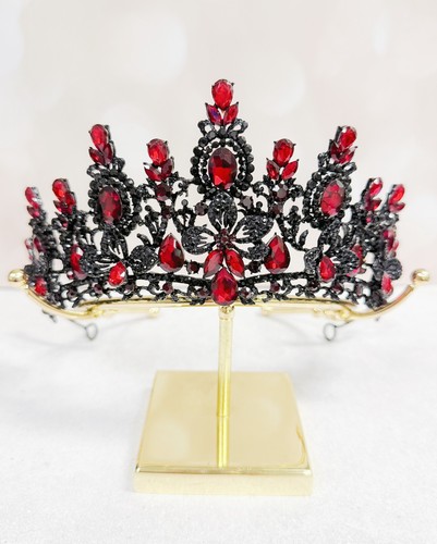 Dark queen crown black floral - queen, crown,