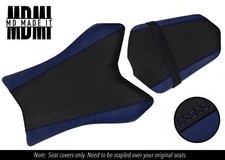 FITS YAMAHA FZ1 FAZER 06-12 CUSTOM GRIP VINYL SEAT COVER SET BLACK & NAVY BLUE