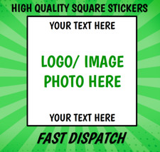 PERSONALISED SQUARE PRINTED STICKERS CUSTOM LOGO LABELS BUSINESS MATTE