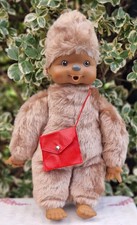 1980s German Monchhichi thumb Sucking Faux Fur Doll With Bag & Original Tag RARE