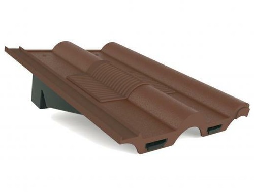 Double roman brown tile vent - double,