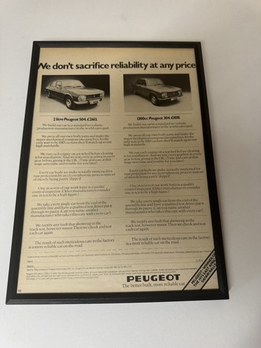 Framed original 1975 peugeot - 1975,