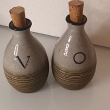 Purbeck Pottery Portland - Studland  - Oil & Vinegar Bottles 13cm / 5" Tall