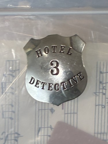 Antique hotel detective badge - antique,