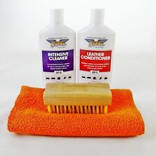 Gliptone Liquid Leather Cleaner & Conditioner Kit GT11 & GT12 + Soft Brush & M/F