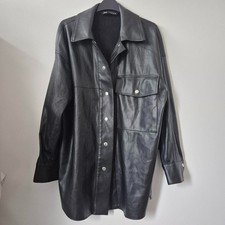 Black faux leather jacket size