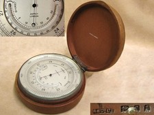 Early 20th century Asprey travel pocket barometer & thermometer