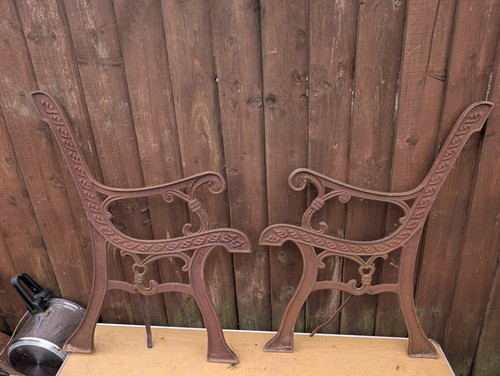 Vintage cast iron bench - cast, ends