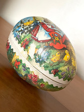 Vintage 1950's Papier Mache Hollow Egg, made in East Germany (DDR) - 4.5in high