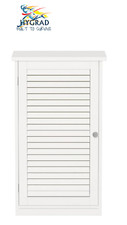White Wooden Floor Standing Bathroom Home Linen Cabinet Cupboard Shutter Door