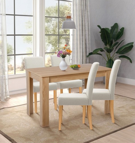 Dining table set oak - set,, fixed