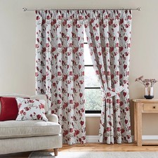 Ellis Red Curtains Fully Lined
