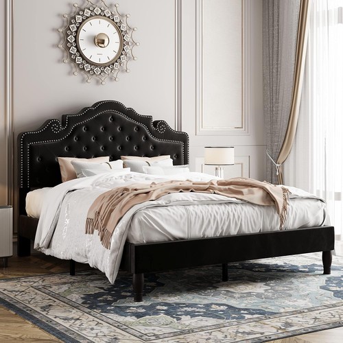 Queen velvet bed frame - queen,