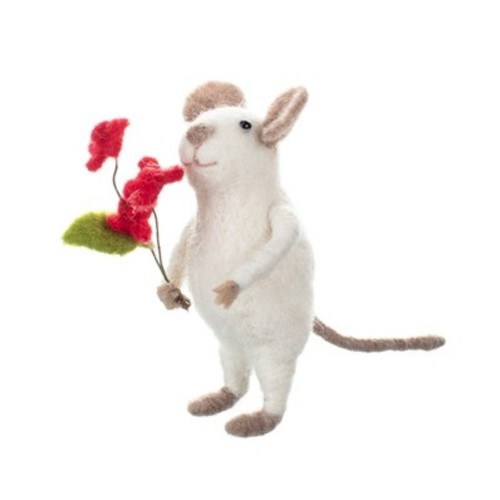 Joe felt white mouse shoeless - joe,