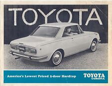 Toyota Corona 1900 Hardtop circa 1966 Original US Market Brochure