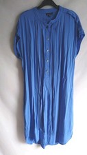Ladies Warehouse Size 12 Cornflower Blue Shirt Smock Dress With Pockets Short Sl