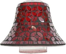 Village Candle Dark Red Lst Mosaic Jar Shade 16cm