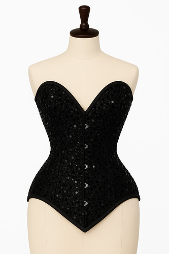 Corset red sequin - sequin, steel