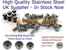 Pour Suzuki Rg 125 Gamma 1982-1991 Inox Tête de fourche & pare-brise kit boulons