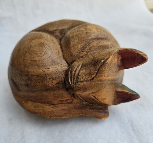 Hand carved wooden sleeping - wooden,