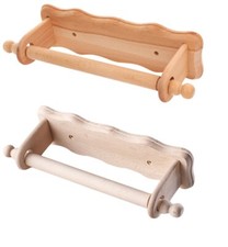 KITCHEN ROLL HOLDER BEECH WOODEN WALL MOUNTED PAPER ROLL TOWEL DISPENSER 