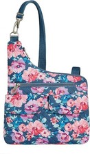 Travelon Unisex's Anti-Theft Cross-Body Bag, Two Pocket, One Blossom Floral 