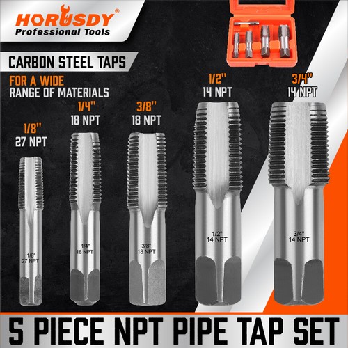 5pcs npt taper pipe - tap, set