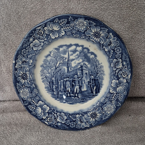 Liberty blue ironstone plate - blue,