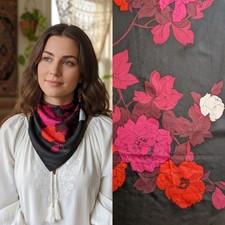 Vintage Silk 60s 50s Red Pink