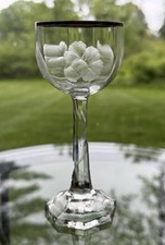 Fine Moser Morning Glory Engraved Port Wine Glass - Many Available