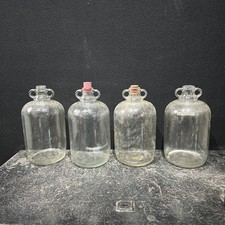 X 4 Vintage Clear Glass Gallon Demijohns 33x15cm Ref Chap