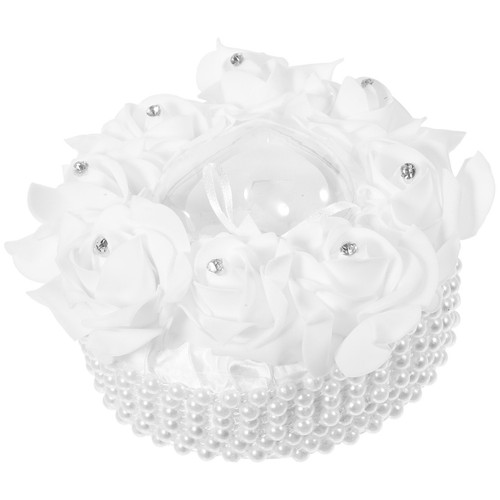 White wedding ring pillow - ring, with