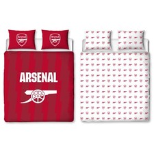 Arsenal FC Kids Double Duvet Reversible Bedding Red Gunners Set Quilt Cover