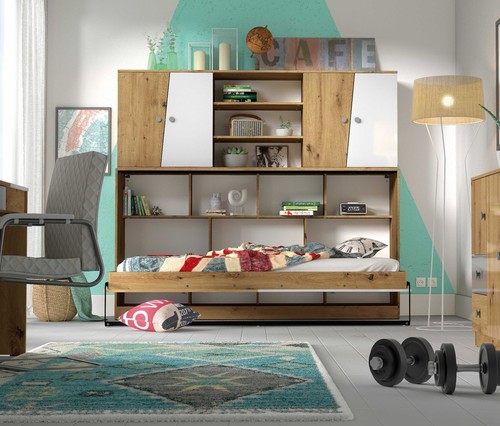 Single horizontal wall bed - wall,