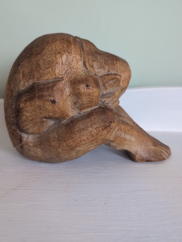 Vintage carved wooden orang - carved,