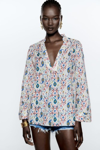 Zara multi print - zara, blouse