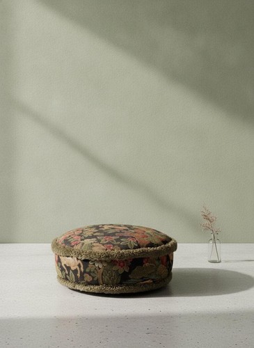 Vintage footstool pouffe - vintage,