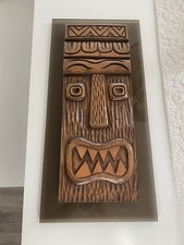 Vintage MCM Wooden Tiki Mask