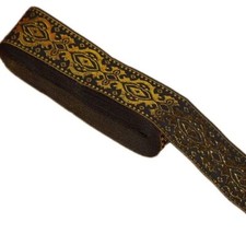 7.6 Yards White Gold Jacquard