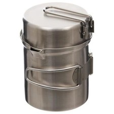 MFH Brand Mess Kit set camping hiking trekking stainless steel mess kit pot pan