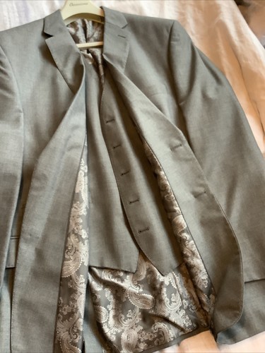 Mens piece grey suit - mens, 3