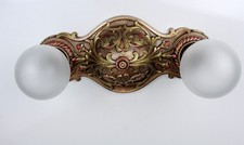 Antique 20's Cast Iron Art Deco Ceiling Light Flush Chandelier 2 Available