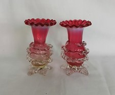 Pair of Victorian cranberry &