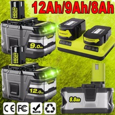 2x 6.0Ah for Ryobi Battery 18V Lithium One Plus RB18L50 P108 RB18L40 9.0AH 8.0AH DE