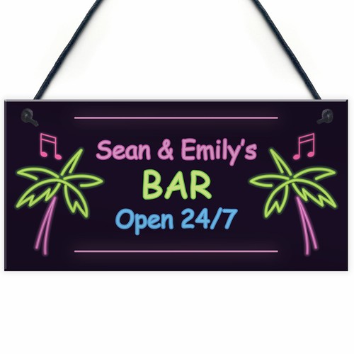 Novelty neon effect bar sign - neon,