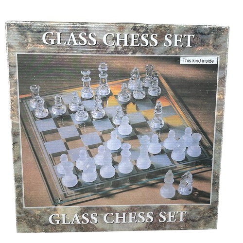 Glass chess set board game - board,