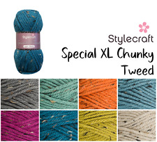 STYLECRAFT SPECIAL XL TWEED SUPER CHUNKY WO0L/YARN - 100G BALLS - VARIOUS COLS