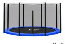 OUTDOOR TRAMPOLINE PREMIUM 10FT  WITH SAFETY ENCLOSURE NEW BLACK BOXED